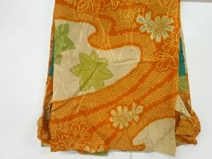 アンティーク　流水に楓・花模様袖なし襦袢